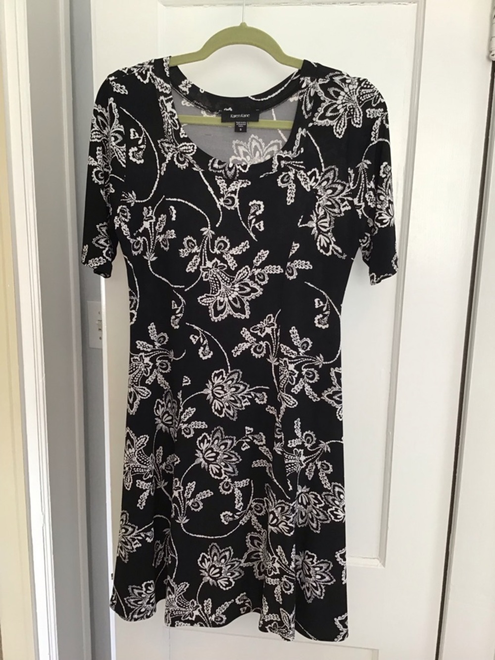 Karen Kane Black and White Floral Midi Dress
